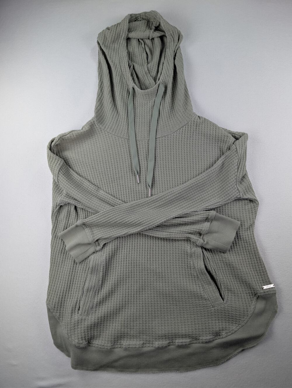 MNY Marc New York Performance Waffle Knit Cowl Hoodie Green M